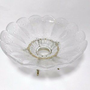 Lausitzer Glass Crystal Dish Bowl MEDEA Textured Dew Drop Leaf Germany Crystal